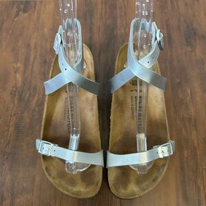 BIRKENSTOCK Daloa Sandals Silver Birko-Flor Ankle Strap